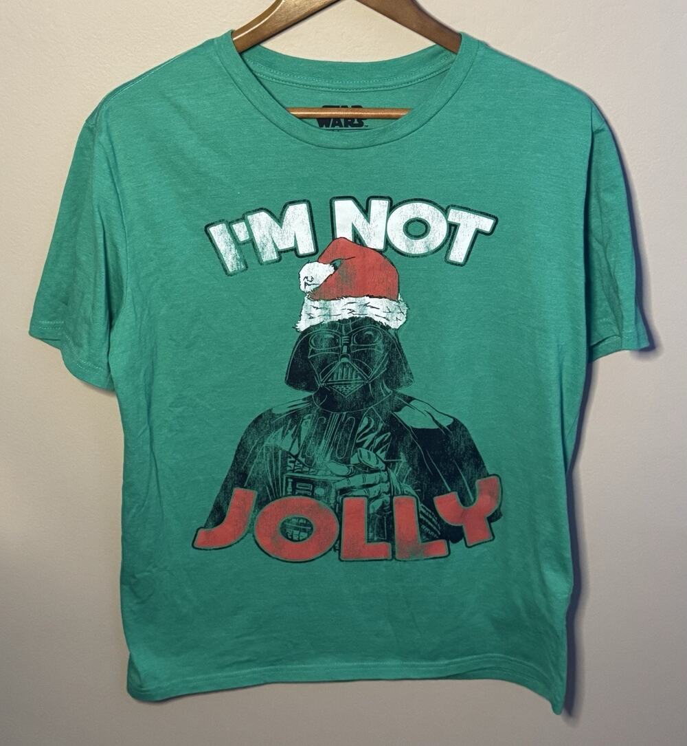Star Wars Christmas Darth Vader T Shirt Mens Large Green
